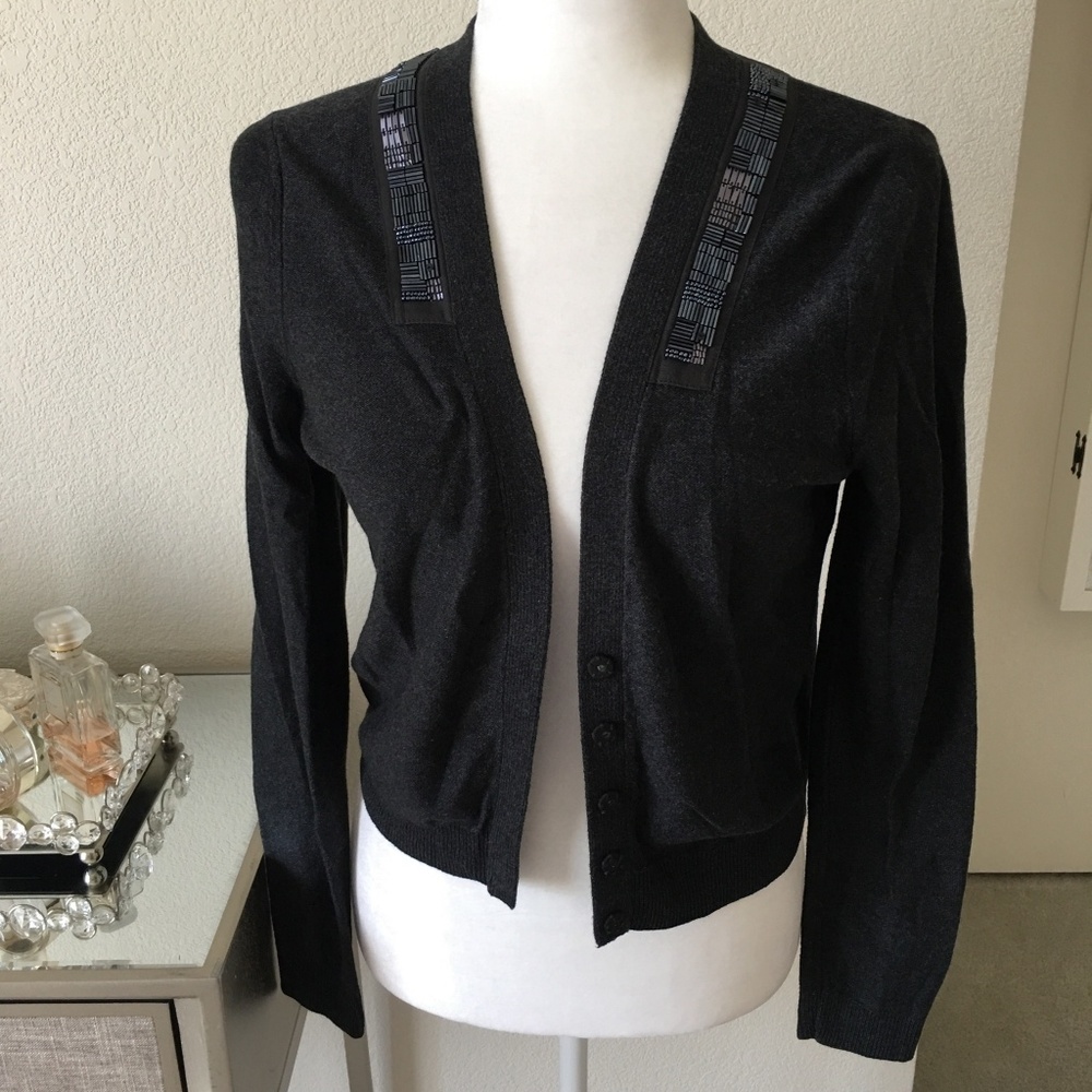 GAP sequin neck cardigan sweater top